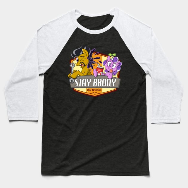 Stay Brony My Friends Garage Baseball T-Shirt by Dustykatt